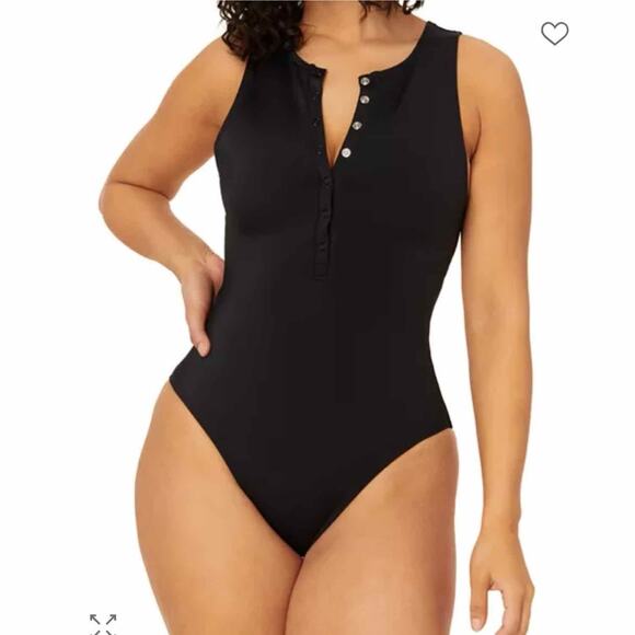 Andie Malibu Snap Front One Piece Swimsuit Black Size Large - Picture 7 of 9